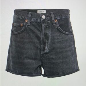 Agolde Black High-Rise Denim Shorts
